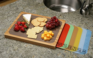  Seville Classics Bamboo Cutting Board with Removable Cutting Mats